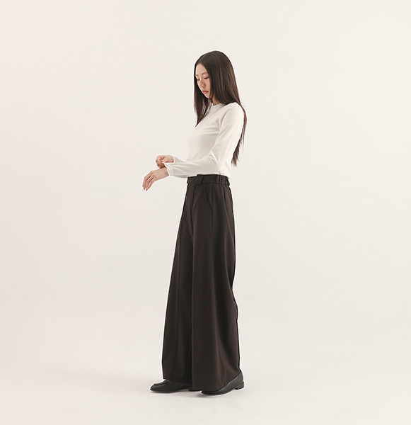 Meander_曲徑剪接長褲_黑 