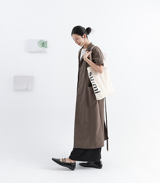 SUMI Logo帆布包_米 