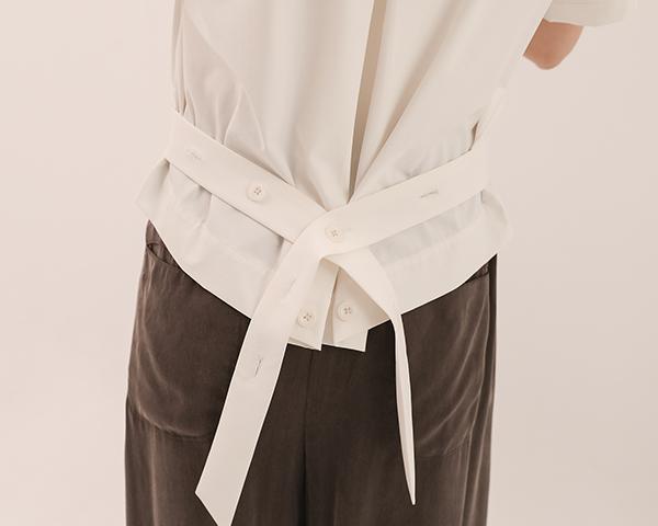 Erya_爾雅條帶襯衫_白 