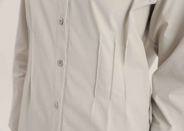 Serica_絲縷抓褶襯衫_水泥灰 