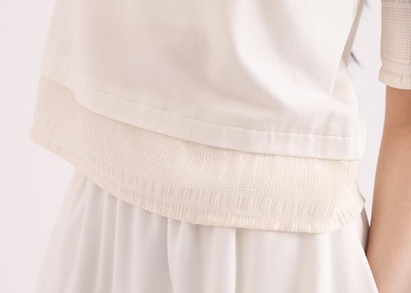 Hover_盤旋透視上衣_白 