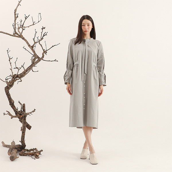 Graceful_曼妙綁帶洋裝_灰 