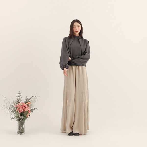 Feixu_飛絮剪接波浪長褲_卡其 