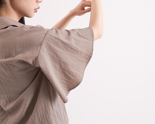 Secret_秘密棉麻襯衫_亞麻灰 