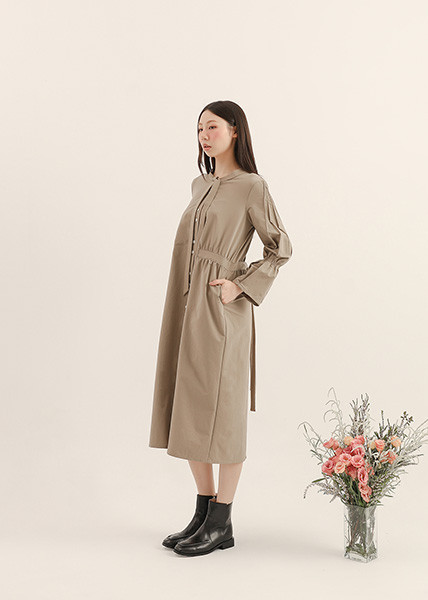 Graceful_曼妙綁帶洋裝_棕 