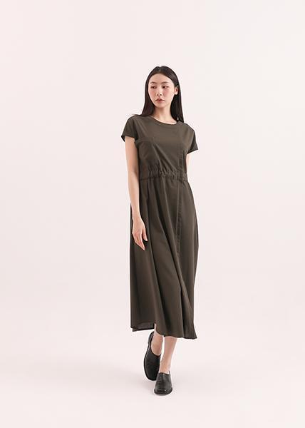 Reunion_重逢大口袋洋裝_橄欖綠 