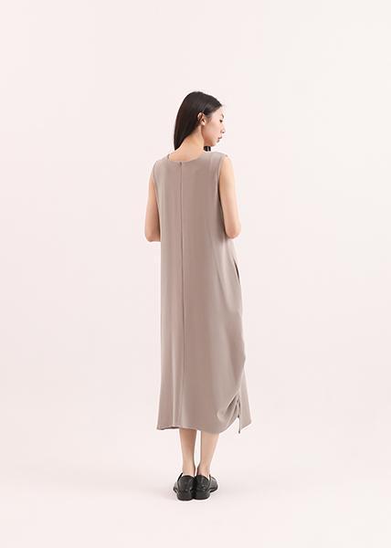 Huayuan_花苑剪接洋裝_灰 