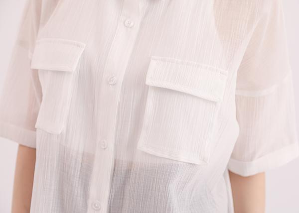 Langlang_琅琅大口袋襯衫_白 