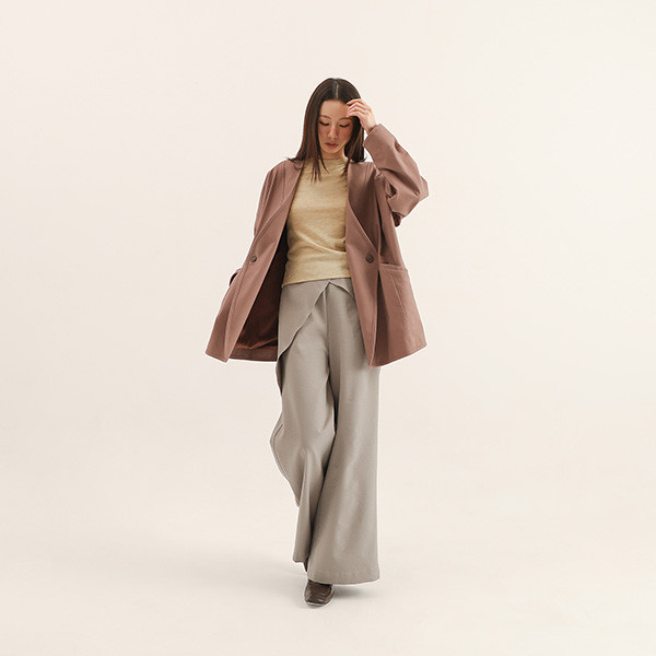 Weixin_維新褶片外套_粉棕 