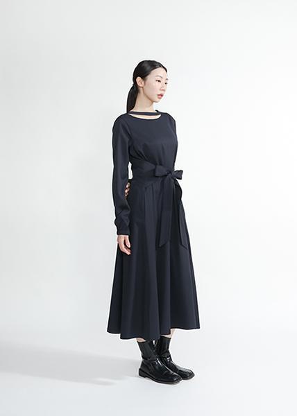 Sincere_真摯綁帶洋裝_藏青 