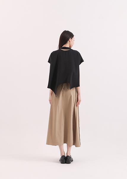 Chunmian_春眠立領變化上衣_黑 