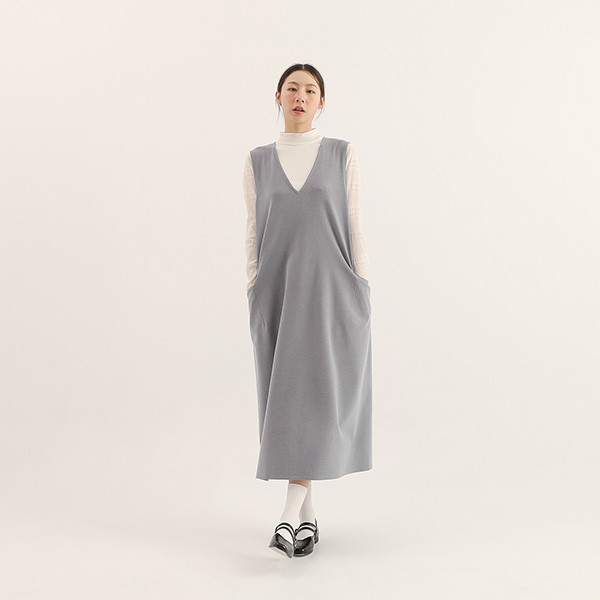 Dayrest_余暇剪接背心洋裝_淺藍 