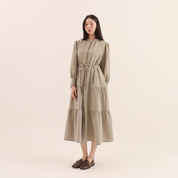 Cling_依戀皺摺洋裝_綠 