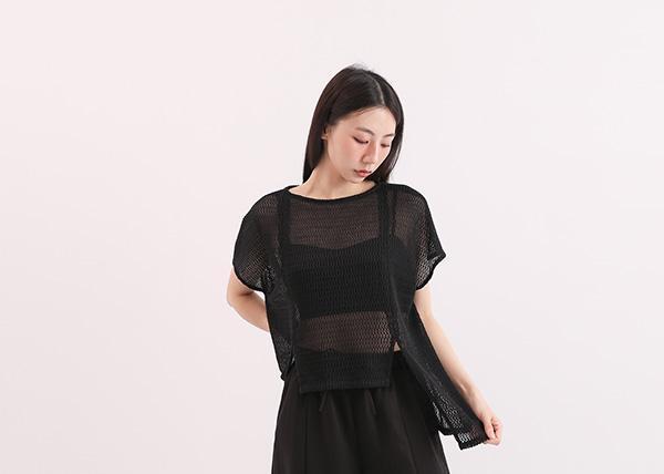 Immersive_沈浸前短後長上衣_黑 