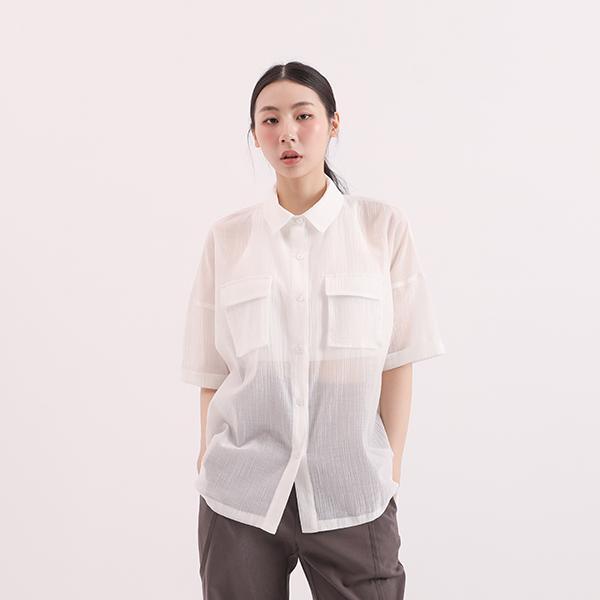 Langlang_琅琅大口袋襯衫_白 