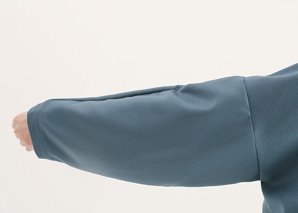 Jiaozhi_交織褶片上衣_天藍 