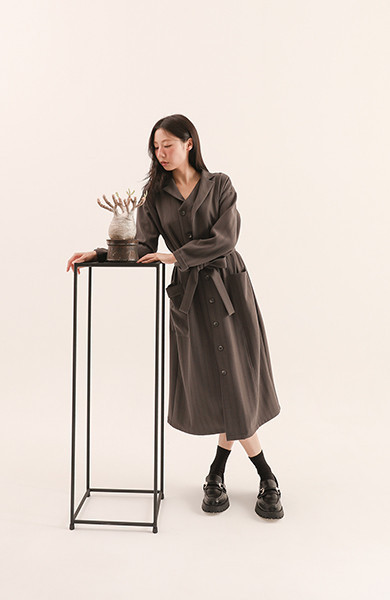 Glide_飛躍襯衫洋裝_鐵灰 