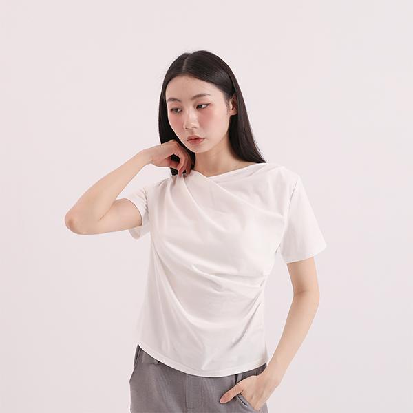 Yanqing_淵清皺褶上衣_白 