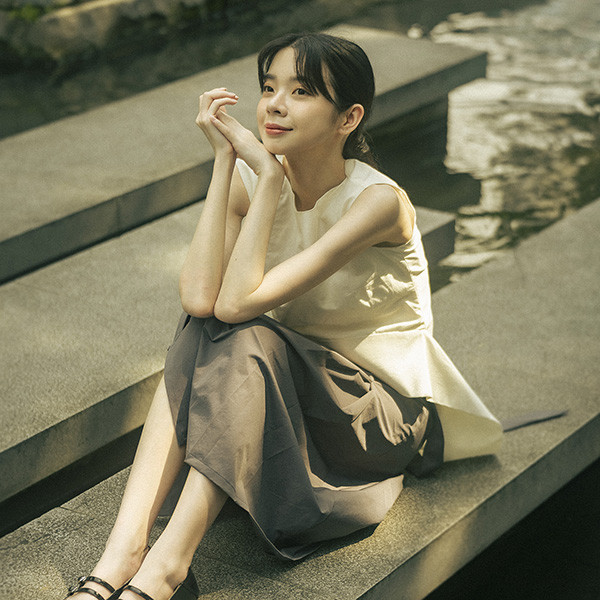 Qingjie_情節褶片長裙_鐵灰 