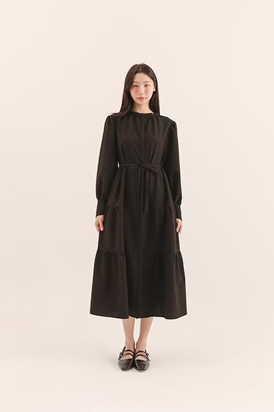 Cling_依戀皺摺洋裝_黑 