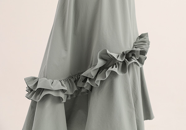 Zhirui _稚蕊荷葉長裙_藍綠 