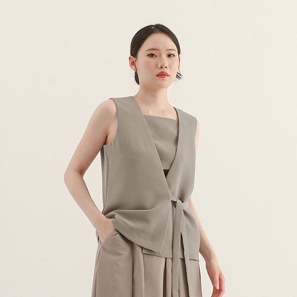 Qianyan_千言綁帶背心_灰 