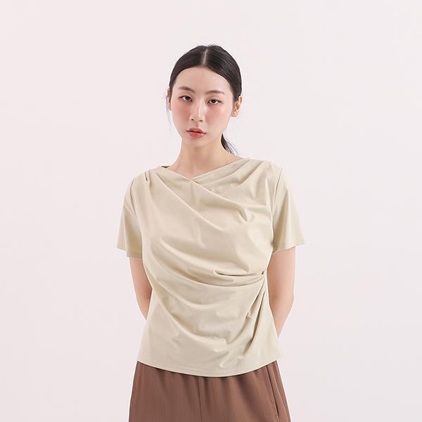 Yanqing_淵清皺褶上衣_芥末黃 