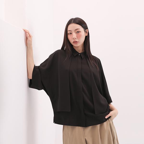 Trigonometric_三角函數小露背襯衫_黑 