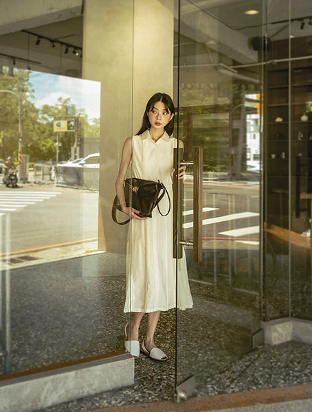 Retro_青丘復古棉麻洋裝_米白 