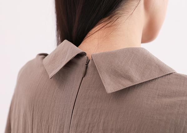 Secret_秘密棉麻襯衫_亞麻灰 