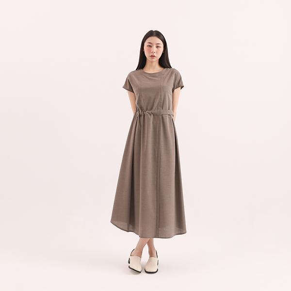 Reunion_重逢大口袋洋裝_棕 