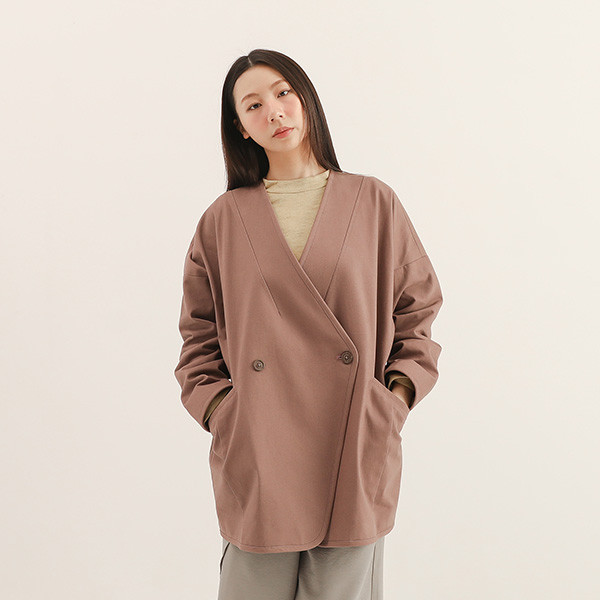 Weixin_維新褶片外套_粉棕 