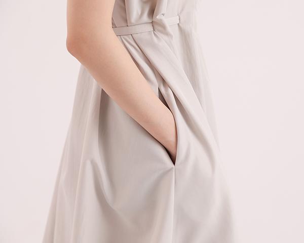 Xiyue_溪月綁帶洋裝_卡其 