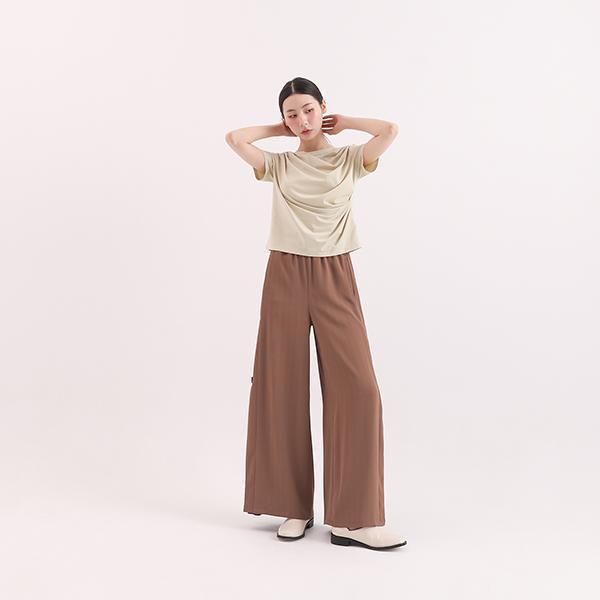 Yanqing_淵清皺褶上衣_芥末黃 