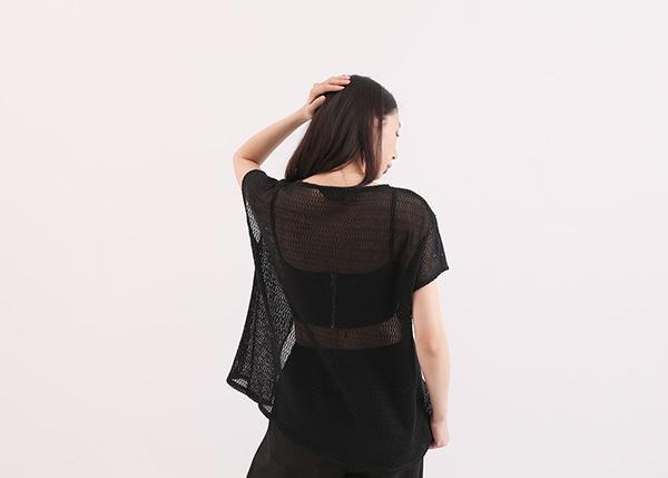 Immersive_沈浸前短後長上衣_黑 