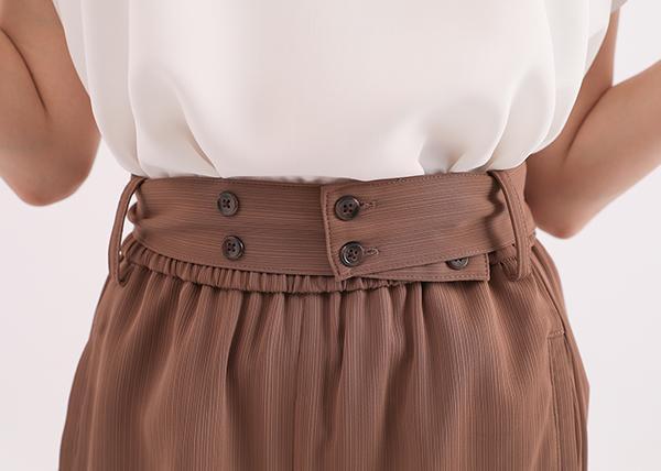 Wuyin_無垠百褶寬褲_棕 