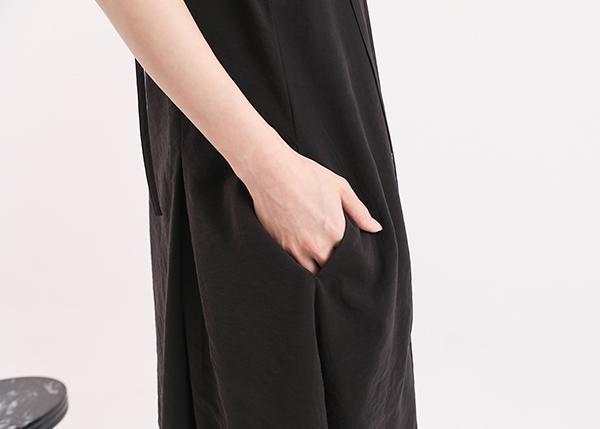 Xinyuan_心願剪裁細肩帶洋裝_黑 