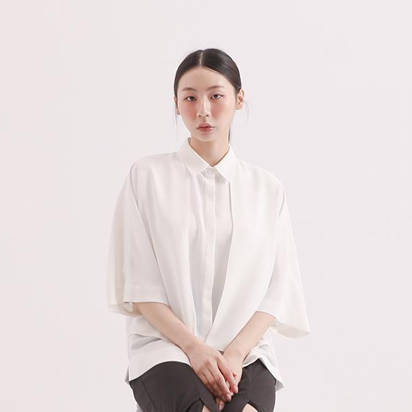 Trigonometric_三角函數小露背襯衫_白 