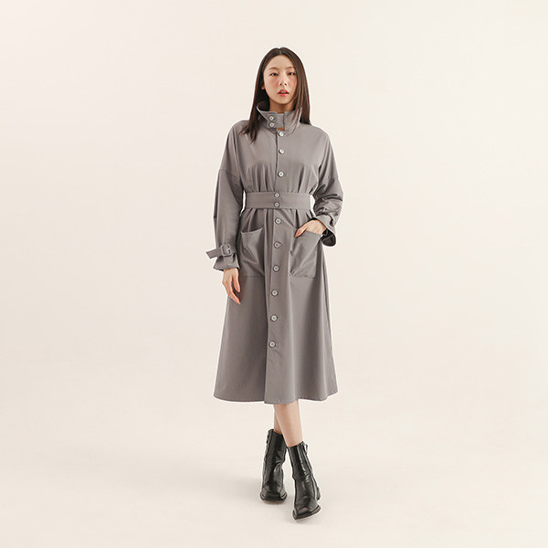 Yiwei_依偎綁帶洋裝_灰 