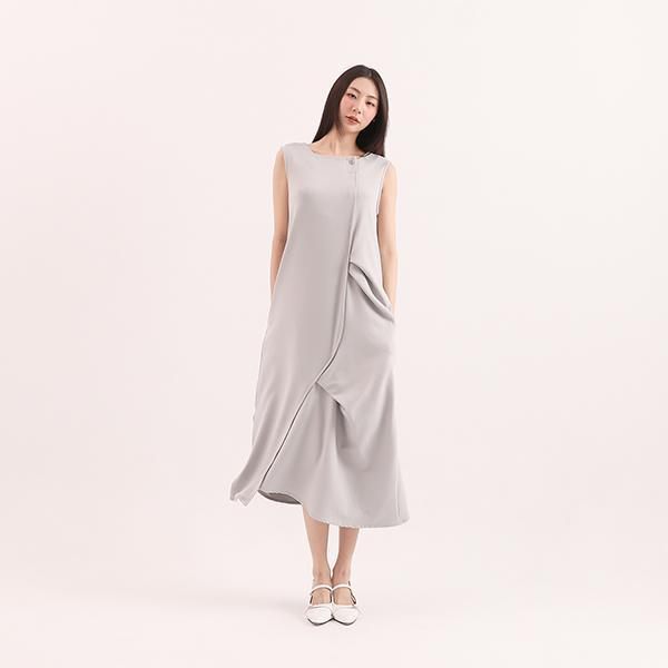 Huayuan_花苑剪接洋裝_淺藍 