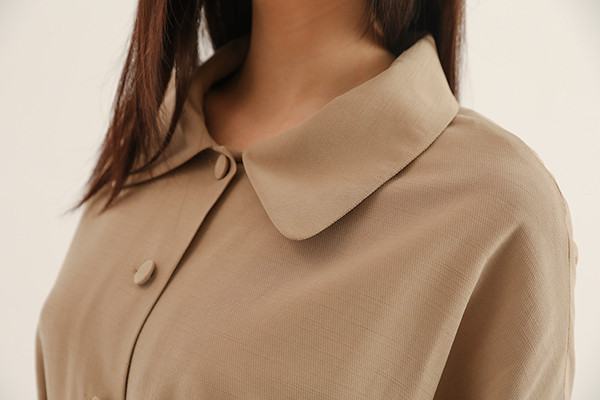 Peaceful_寧靜法式洋裝_卡其 