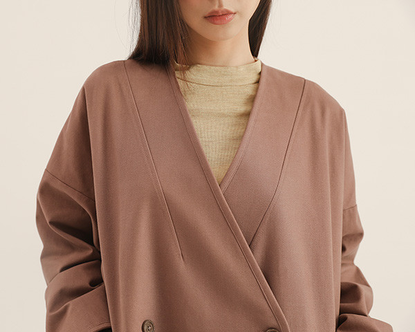 Weixin_維新褶片外套_粉棕 