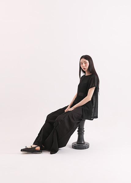 Immersive_沈浸前短後長上衣_黑 