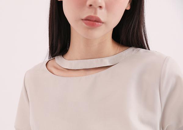 Zhendi_真諦綁帶洋裝_卡其 