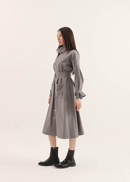 Yiwei_依偎綁帶洋裝_灰 