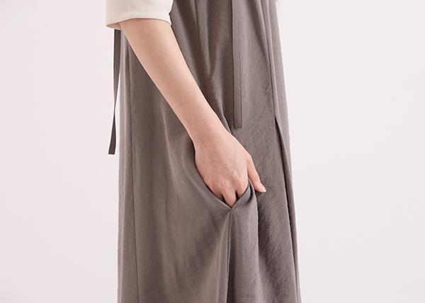 Xinyuan_心願剪裁細肩帶洋裝_灰 