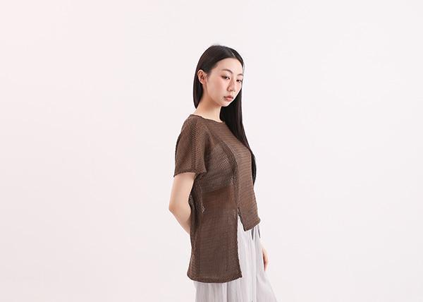 Immersive_沈浸前短後長上衣_咖啡 