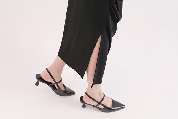 Yuqu_玉粹皺褶洋裝_黑 