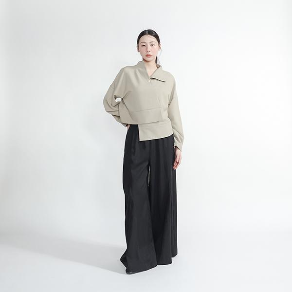 Feixu_飛絮剪接波浪長褲_黑 
