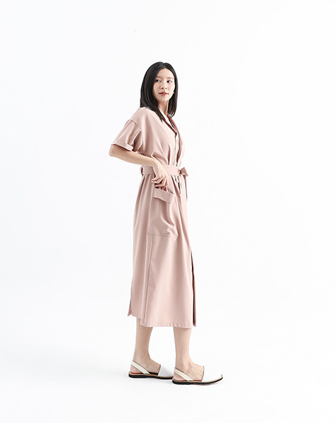 Tiaoyue_跳躍襯衫洋裝_粉 